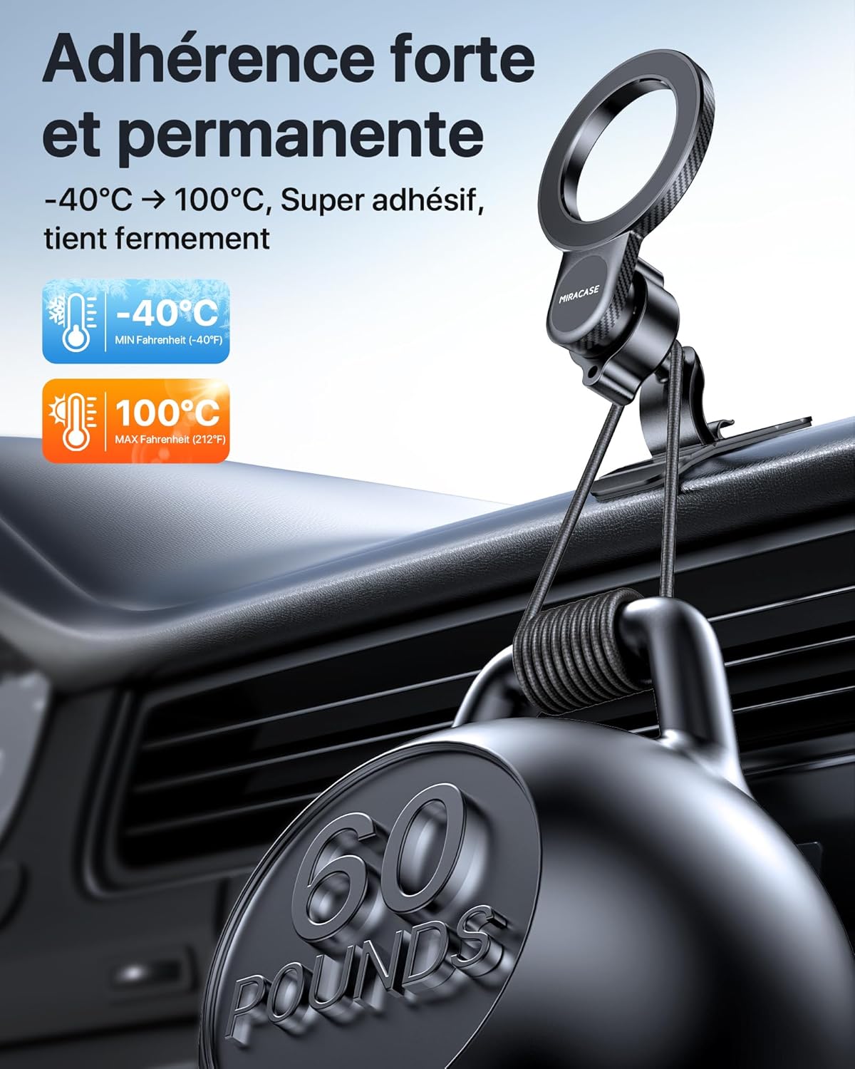 support téléphone voiture magnétique