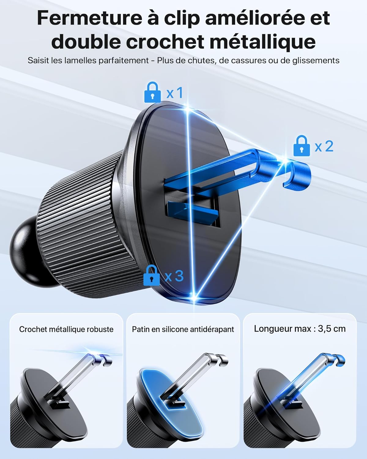 support téléphone voiture magnétique